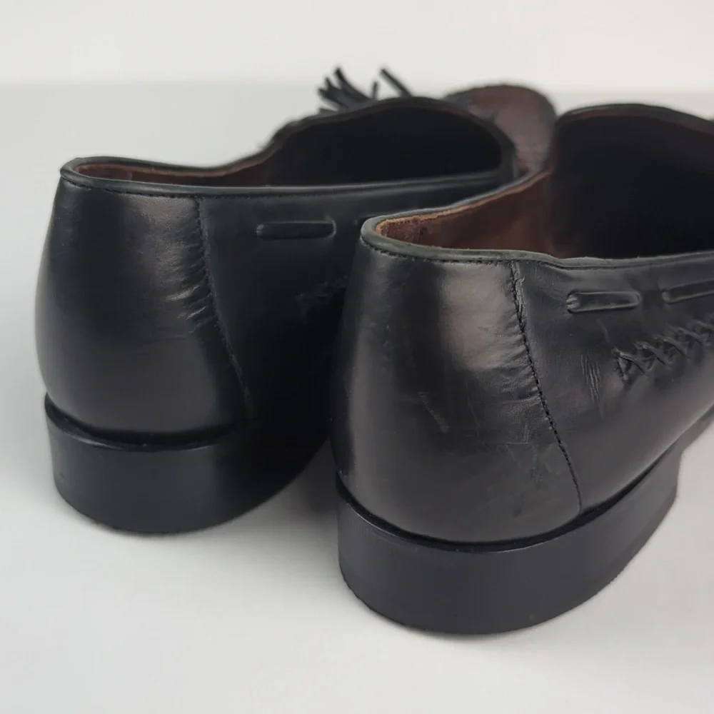 COLE HAAN Loafers Brown Black Woven With Tassel Women's 8.5 - Picture 4 of 6